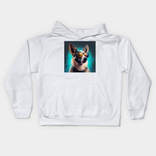 Dog in Cool Sunglasses Kids Hoodie